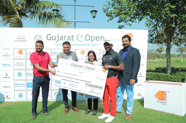 Chikkarangappa’s  final round 68 earns him remarkable  win at Gujarat Open Golf Championship 2021