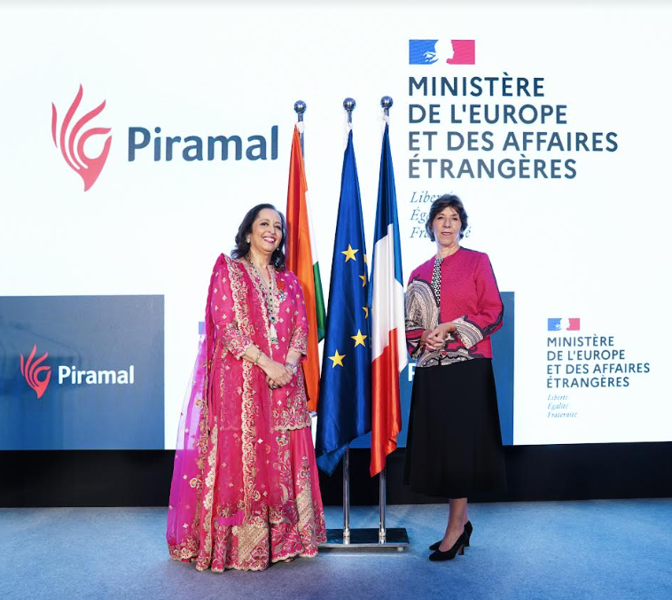 H.E. Ms Catherine Colonna, Minister for Europe and Foreign Affairs of France confers the Légion d’Honneur on Dr Swati Piramal