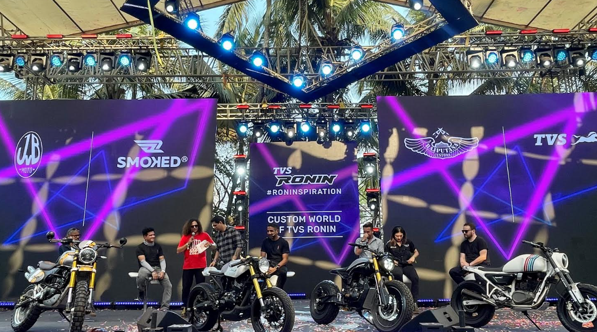 TVS Motosoul successfully concludes Day 1 with customisation on TVS Ronin showcases 4 custom builds and flat track experience