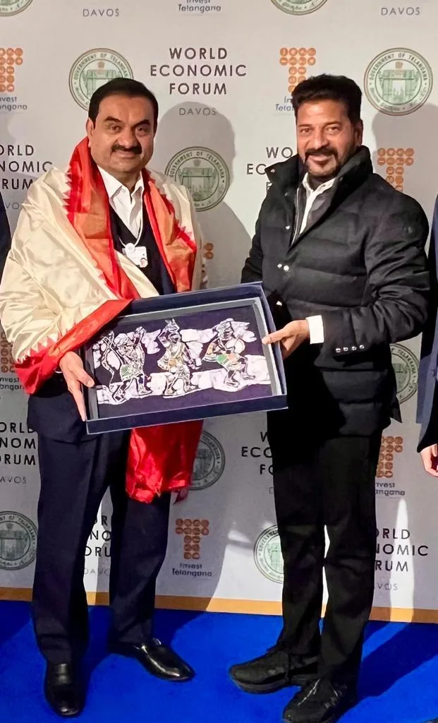 Govt of Telangana Signs 4 MoUs with the Adani Portfolio of Companies for over Rs 12,400 cr at WEF, Davos